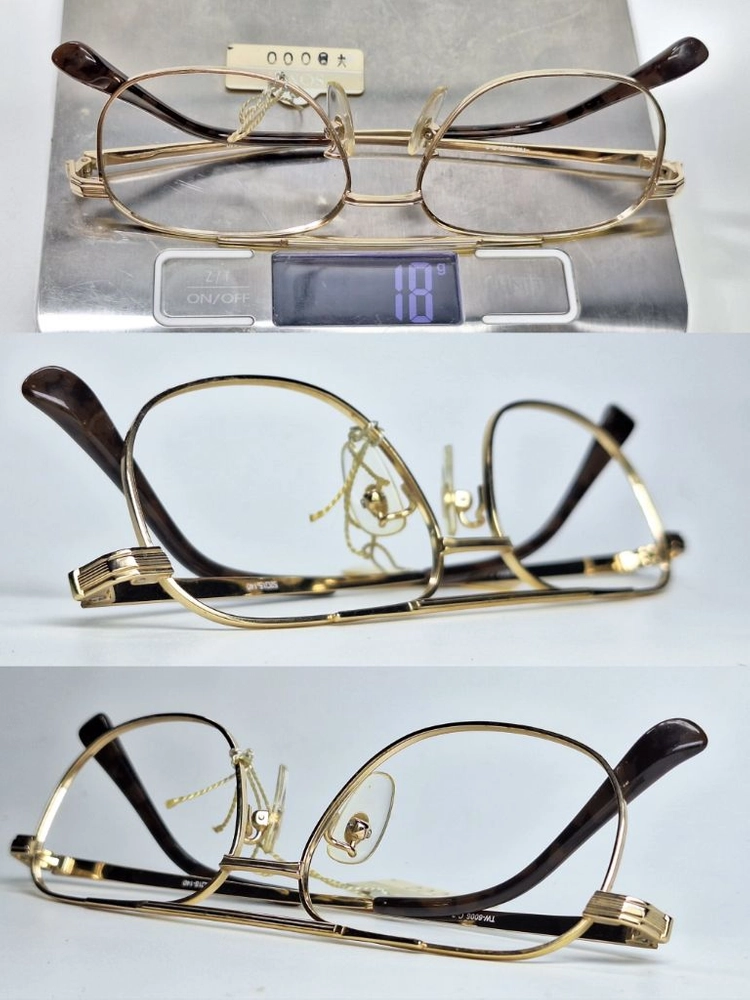 TW-6006 안경테 52mm 골드 슬림 투브릿지 긱시크 일본 빈티지 데드스톡 아메카지 레트로 Y2K 수입 패션 이미지