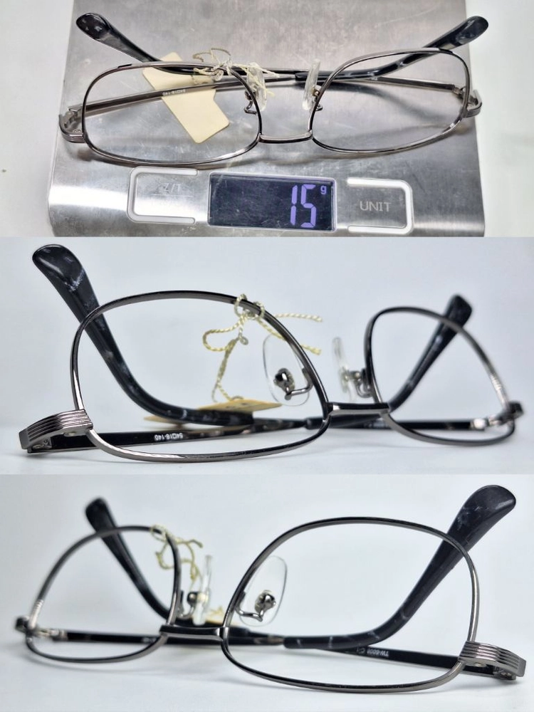 TW-6008 안경테 54mm 건메탈 슬림 스퀘어 긱시크 일본 빈티지 데드스톡 아메카지 레트로 Y2K 클래식 패션 이미지