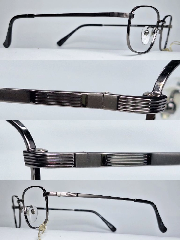 TW-6008 안경테 54mm 건메탈 슬림 스퀘어 긱시크 일본 빈티지 데드스톡 아메카지 레트로 Y2K 클래식 패션 이미지