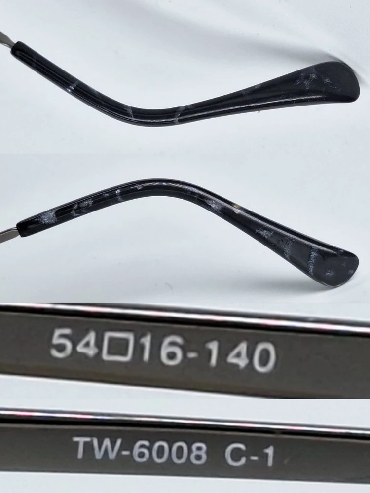 TW-6008 안경테 54mm 건메탈 슬림 스퀘어 긱시크 일본 빈티지 데드스톡 아메카지 레트로 Y2K 클래식 패션 이미지