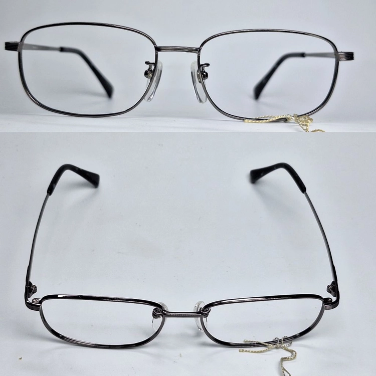 TW-6008 안경테 54mm 건메탈 슬림 스퀘어 긱시크 일본 빈티지 데드스톡 아메카지 레트로 Y2K 클래식 패션 이미지