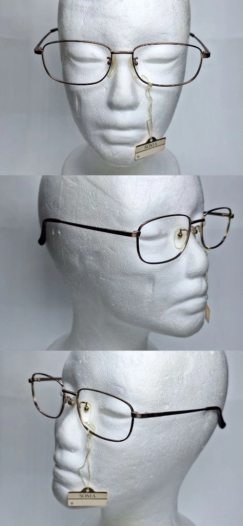 TW-6008 안경테 54mm 브라운 슬림 스퀘어 긱시크 일본 빈티지 데드스톡 아메카지 레트로 Y2K 클래식 패션 이미지