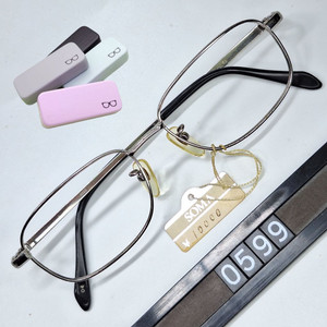 0322 안경테 53mm 실버 슬림 스퀘어 긱시크 일본 빈티지 데드스톡 아메카지 레트로 클래식 Y2K 패션 아이웨어 이미지