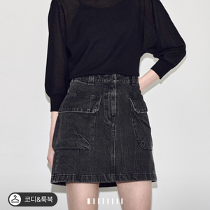 타임 울 블렌드 모크넥 니트 탑 블랙 랑방 마인 더캐시미어 시스템 오브제 sjsj 이미지
