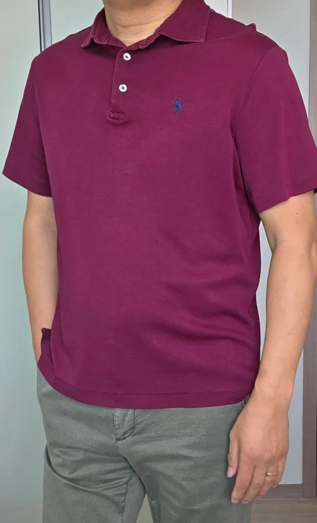 폴로 랄프로렌 반팔 카라셔츠 버건디칼라 (L) 이미지