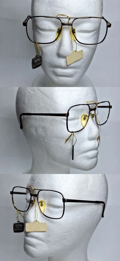 1093 안경테 50mm SPM 선플래티늄 투브릿지 일본 빈티지 데드스톡 아메카지 레트로 클래식 더블브릿지 앤틱 이미지