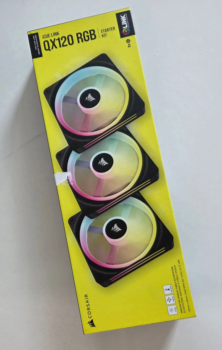 (새제품) 커세어 iCUE LINK QX120 RGB 스타터키트 팬 3개 세트 이미지