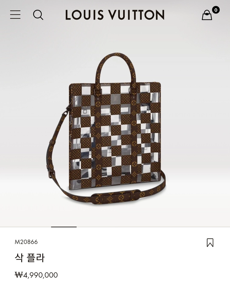 루이비통 투명 버질아블로 모노그램 다미에 삭플라NV 토트백 이미지