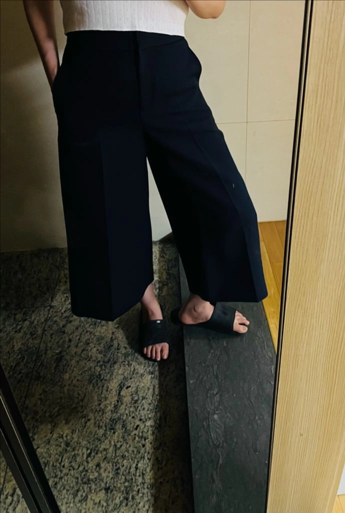 1423 뷰드팍 와이드 팬츠 네이비(새제품) 이미지