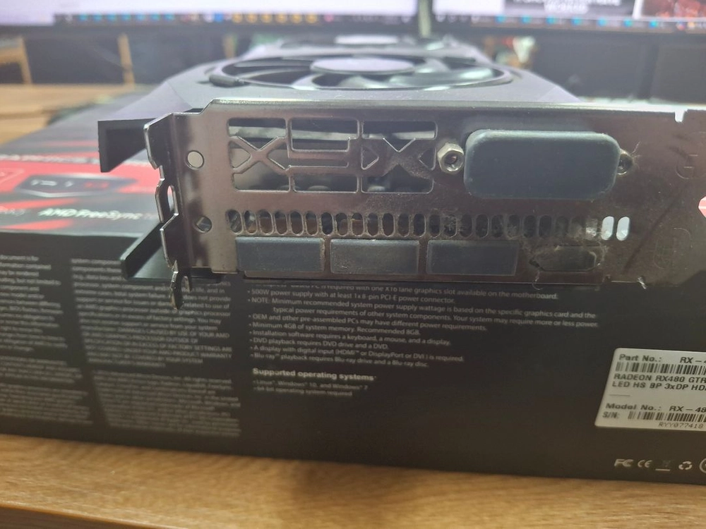 xfx rx480 8GB 이미지