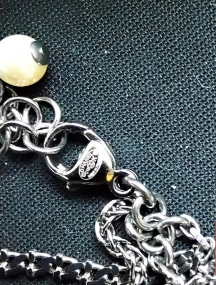 Chanel Pearl Necklace 진품 18금 Grey Metal 목걸이진주 18k Gold 샤넬cc로고 이미지