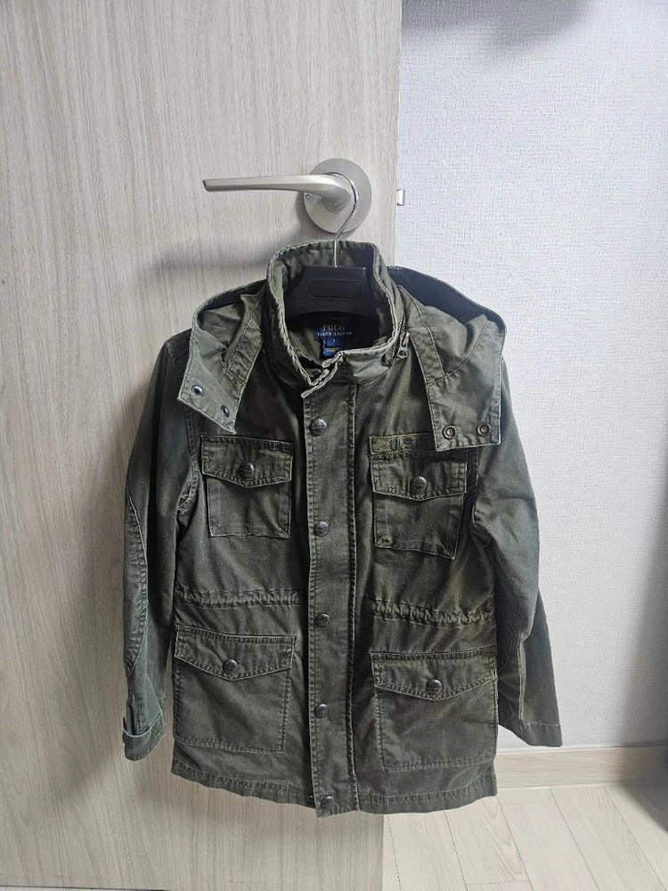 폴로 키즈 야상자켓 7세 카키 밀리터리 이미지