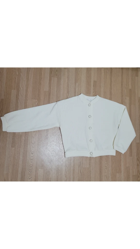 아이보리색 진주 단추 가디건 (XS/S/M, 44/55/66, 80/85/90 사이즈) 이미지