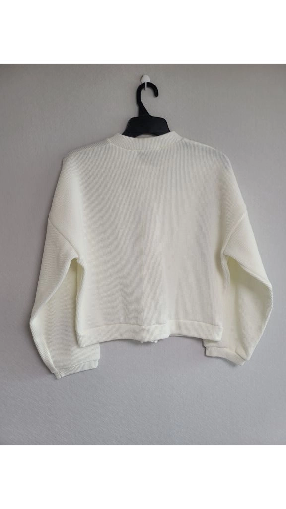 아이보리색 진주 단추 가디건 (XS/S/M, 44/55/66, 80/85/90 사이즈) 이미지