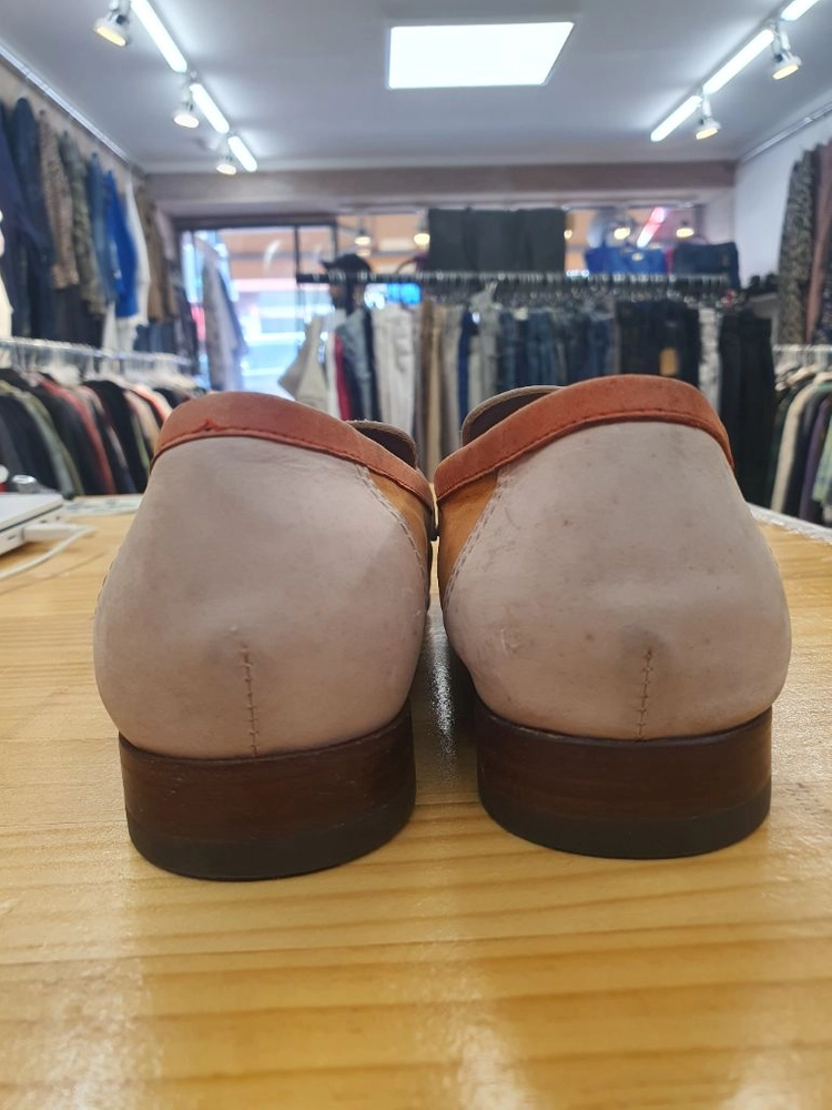 [정품/38] 에르메스 H 버클 콤비 가죽 로퍼 (245-250) 이미지