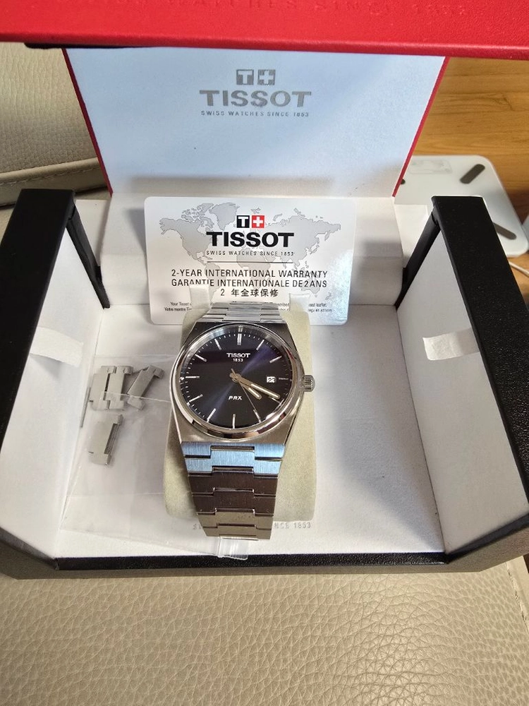 티쏘 PRX 40mm 청판 쿼츠 메탈시계 이미지