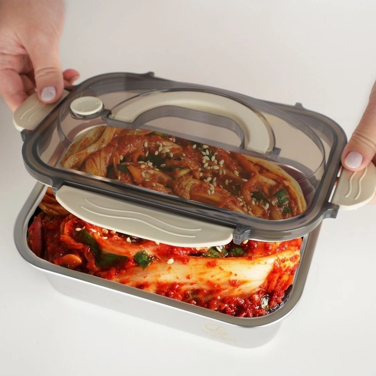 새제품 총6개-랑펠로 푸드케이스 숨 2종세트(2100ml+1700ml)스탠용기 이미지