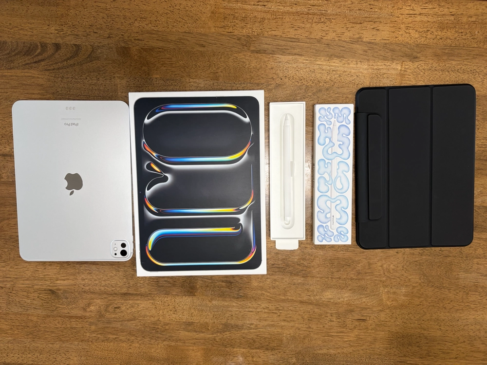 130만원 iPad Pro 11인치 M4 Wi-Fi 256GB 실버와 Apple Pencil Pro, 애케플 구성 이미지