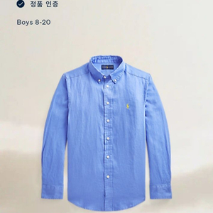 [M] 폴로 블루 린넨 옐로우포니 버튼다운 긴팔셔츠 이미지