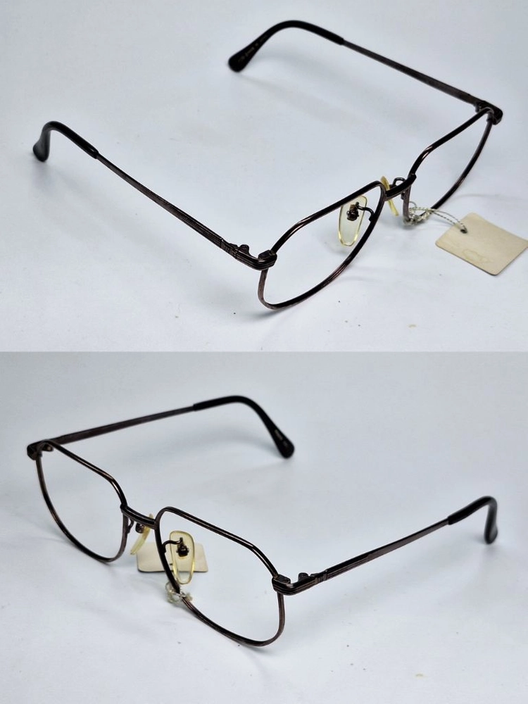 PRADO 571 안경테 52mm 브라운 티타늄 이온도금 일본 빈티지 데드스톡 아메카지 레트로 Y2K 패션 아이웨어 이미지