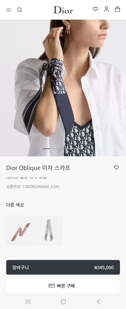 디올 오블리크 미차 스카프 이미지