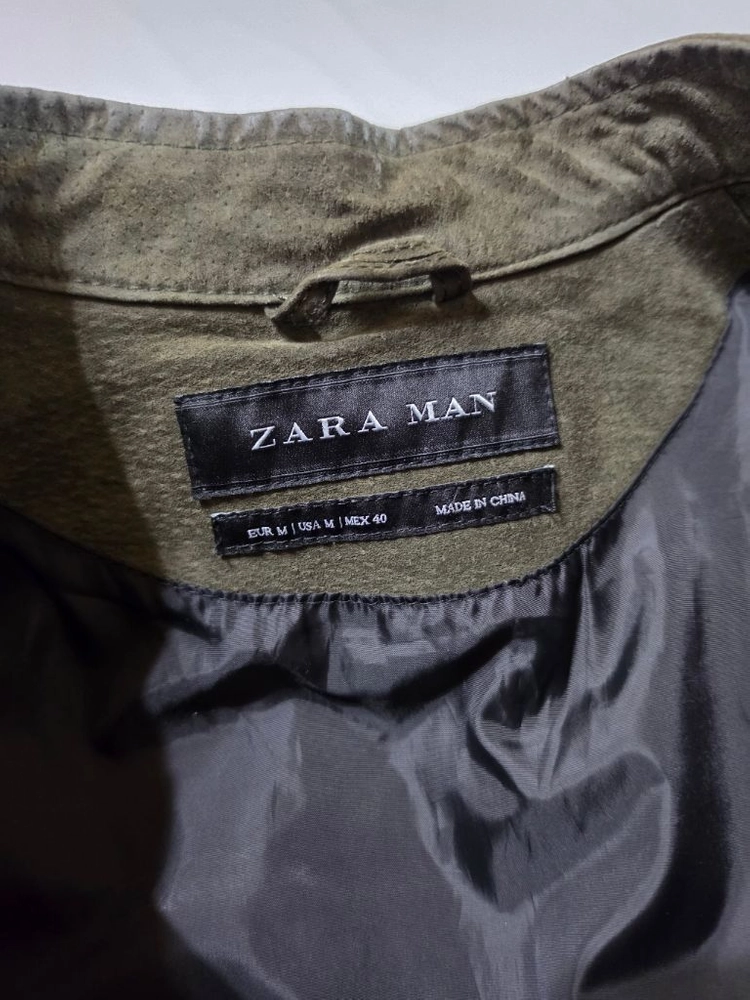 [m] ZARA MAN 피그스킨 스웨이드 남성 리얼레더 돼지가죽 자켓 빈티지 이미지