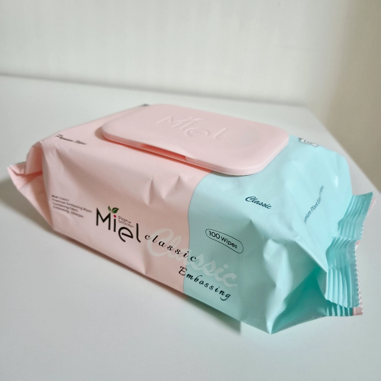 새상품 <1개> 미엘 클래식 엠보싱 대용량 물티슈 100매 캡형 국산 420g 저자극 생활용품 청소용품 유아용품 이미지