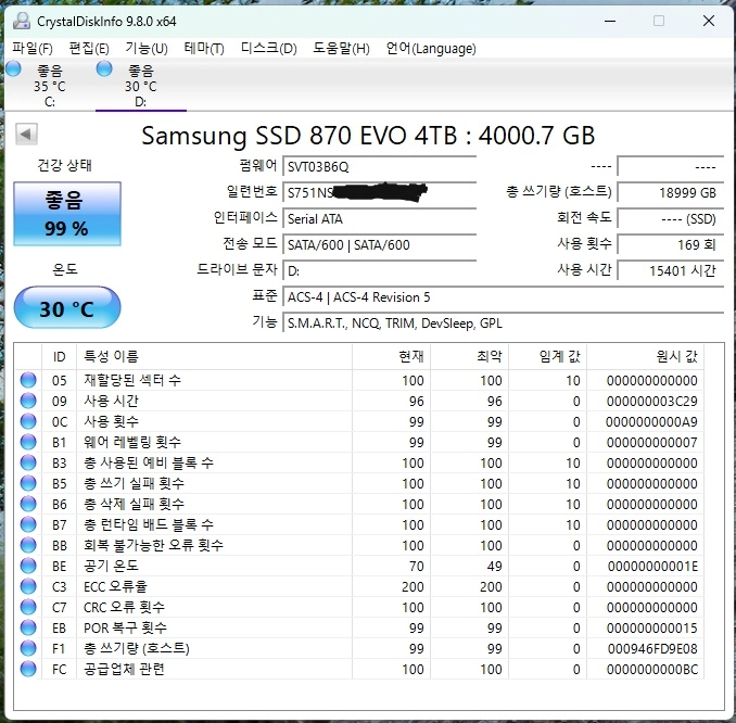 삼성 870 EVO 4TB SSD 판매 이미지