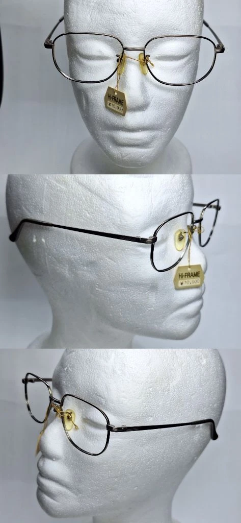 NO.2493 안경테 52mm 실버 스퀘어 일본 빈티지 데드스톡 아메카지 레트로 클래식 앤틱 복고 Y2K 아이웨어 이미지