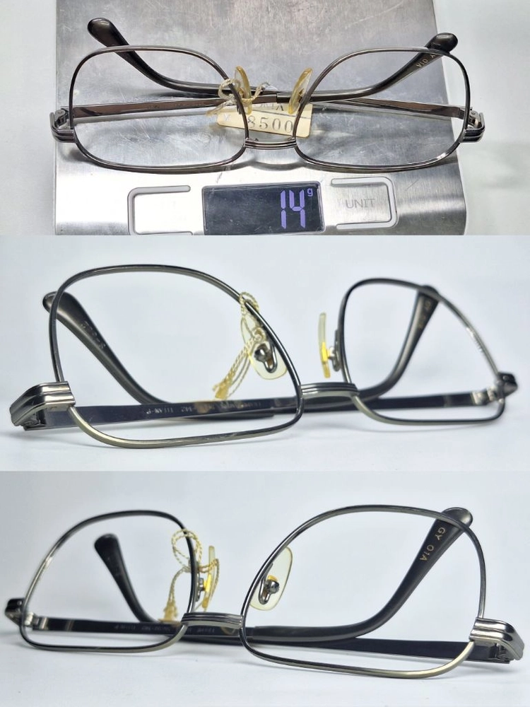 S-662 안경테 56mm 티타늄 스퀘어 빅사이즈 일본 빈티지 데드스톡 아메카지 레트로 Y2K 수입 패션 아이웨어 이미지