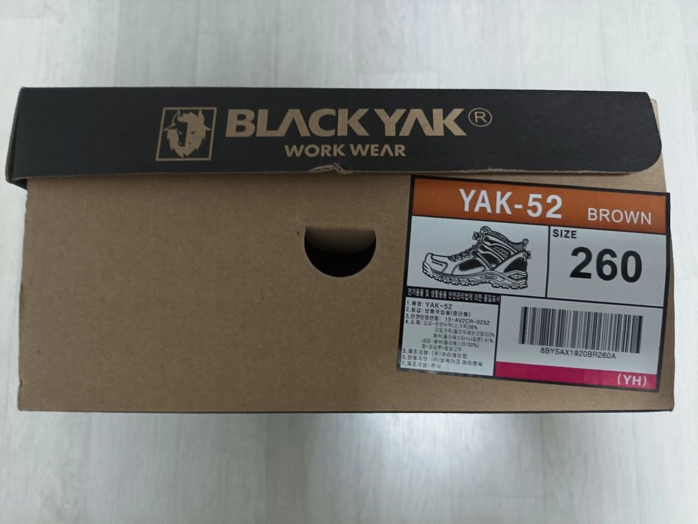 yak-52 블랙야크 안전화 260 새제품 방수 천연가죽 이미지