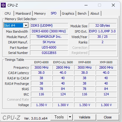 팀그룹 T-Force DDR5 6000 64GB (32Gx2) 화이트 램 이미지