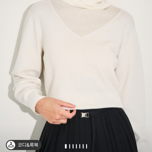 마인 울 블렌드 패널 스카프 니트 탑 아이보리 랑방 타임 더캐시미어 시스템 오브제 sjsj 이미지