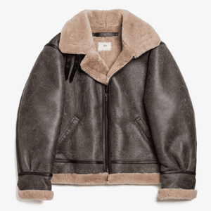 heyste / Distressed Shearling Jacket / Vintage Black 이미지