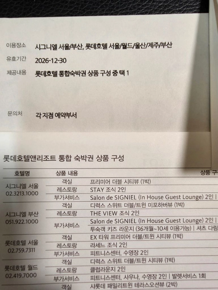 호텔 숙박권 - 안심되는 중고거래