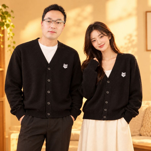 메종키츠네 폭스헤드 가디건 (블랙/네이비) 이미지