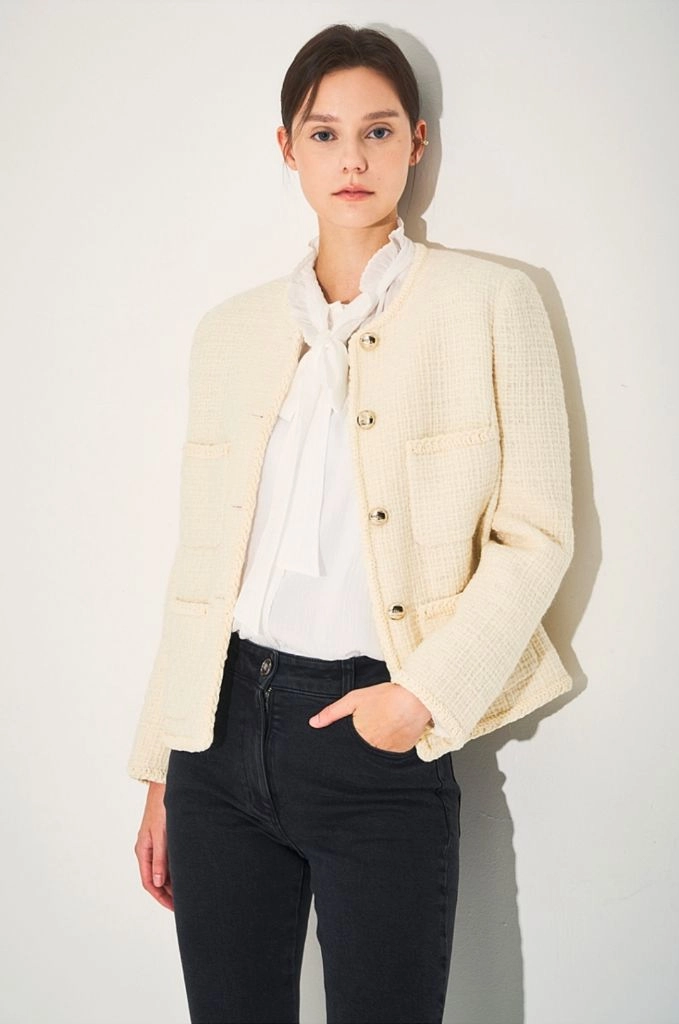 마인 울 칼라리스 자켓 아이보리 55 랑방 타임 더캐시미어 시스템 오브제 sjsj 이미지