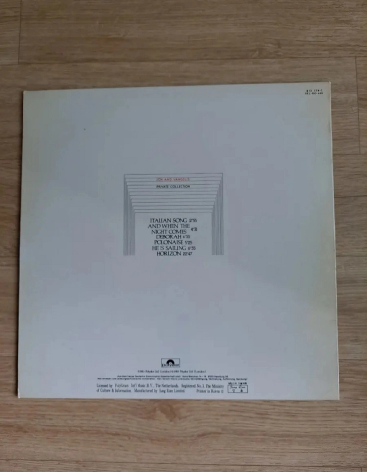 LPㅡJon & Vangelis 존앤반겔레스- Private Collection l 이미지