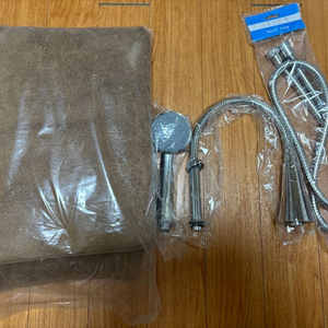 럭스리브 호텔수건 200g 40수 코마사 5장 헤이즐넛 색상+주방 싱크대 고급코브라줄+대림바스 샤워헤드 일반형 이미지