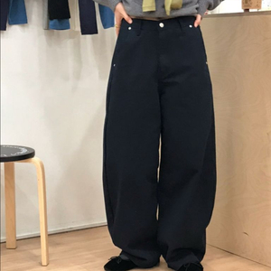 프사이샵 저지팬츠 (하체커버 커브핏) 벌룬핏 코튼 면 와이드핏 팬츠 (네이비 미듐) 이미지