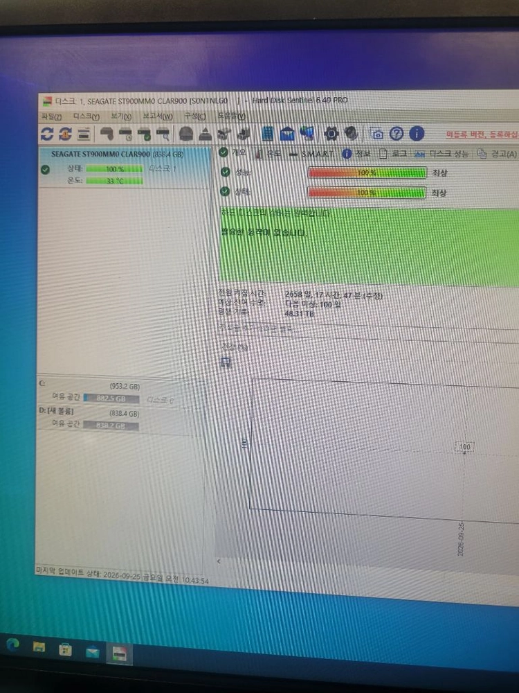 SAS 2.5 HDD 900GB 2개 세트 상태100% 성능100% 이미지
