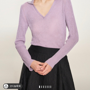 타임 글리터 조니 칼라 니트 탑 마젠타 랑방 마인 더캐시미어 시스템 오브제 sjsj 이미지