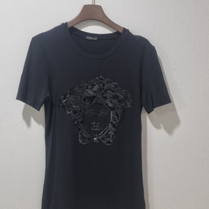 베르사체 VERSACE 메두사 스팽글 블랙 반팔 티셔츠 40 정품 이미지