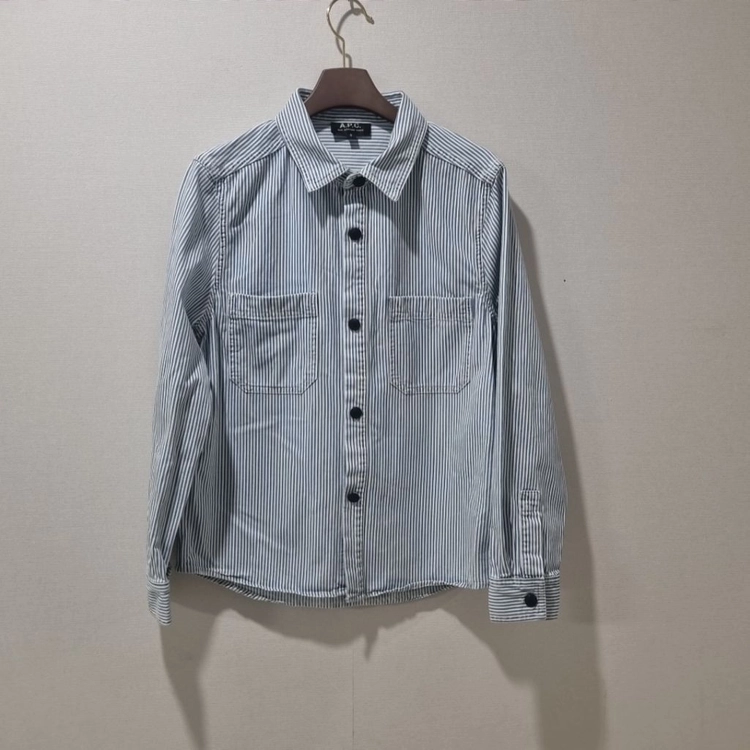 A.P.C. 아페쎄 스트라이프 코튼 셔츠 S 이미지
