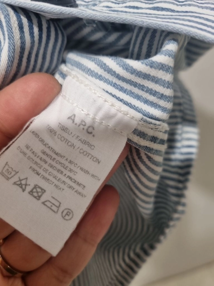 A.P.C. 아페쎄 스트라이프 코튼 셔츠 S 이미지