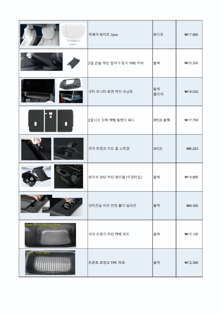 테슬라 주니퍼Y Rwd 용품일괄(계약취소) 이미지
