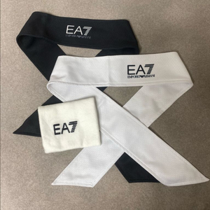 EA7엠포리오아르마니 헤드밴드 헤어밴드 테니스헤어밴드 2개 + 손목밴드 일괄 이미지