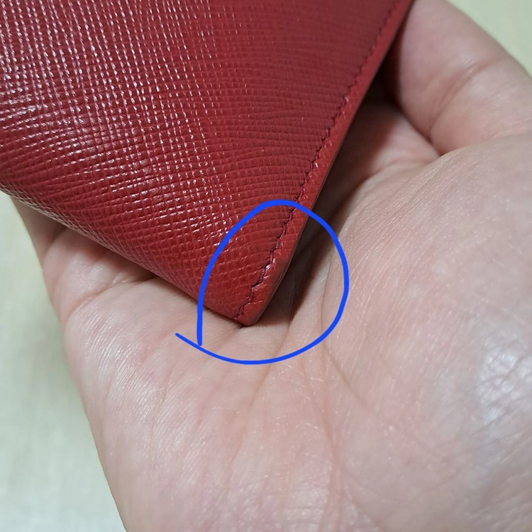 [100%/정품] 프라다 사피아노 메탈 반지갑 레드, 프라다지갑,프라다반지갑 이미지