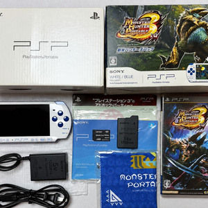 PSP3000 몬스터 헌터 한정판 화이트 불루 이미지