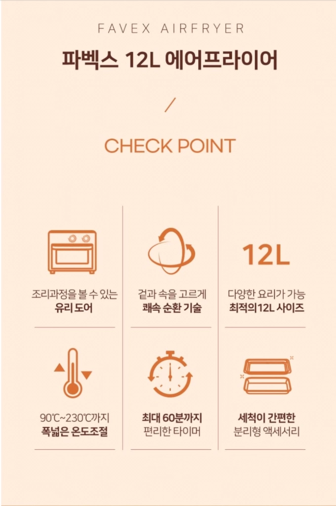 [미개봉/새상품]파벡스 12L 에어프라이어 FX-250P 택포 이미지